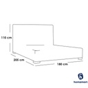 Counter Wood and Velvet Fabric Super King Bed 205x180x110 cm - Brown