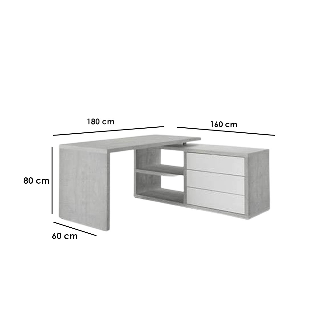 ELL.13 Desk - Gray & White