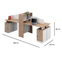 ELL.21 Desk - White & Beige