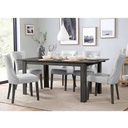 Beech and MDF Wood with Velvet Fabric Dining Room Set 7 pieces Black and Grey