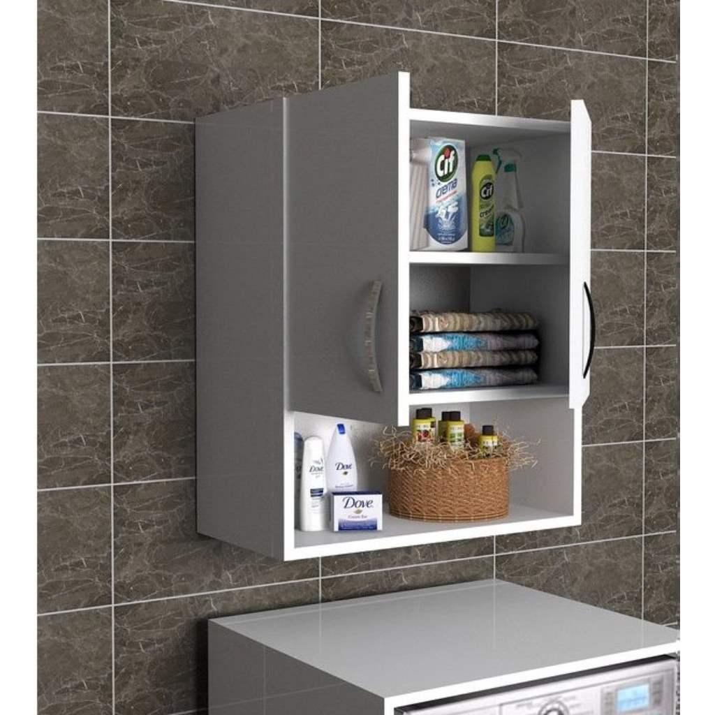 European MDF Bathroom Storage Unit White - 70 × 30 × 60 cm