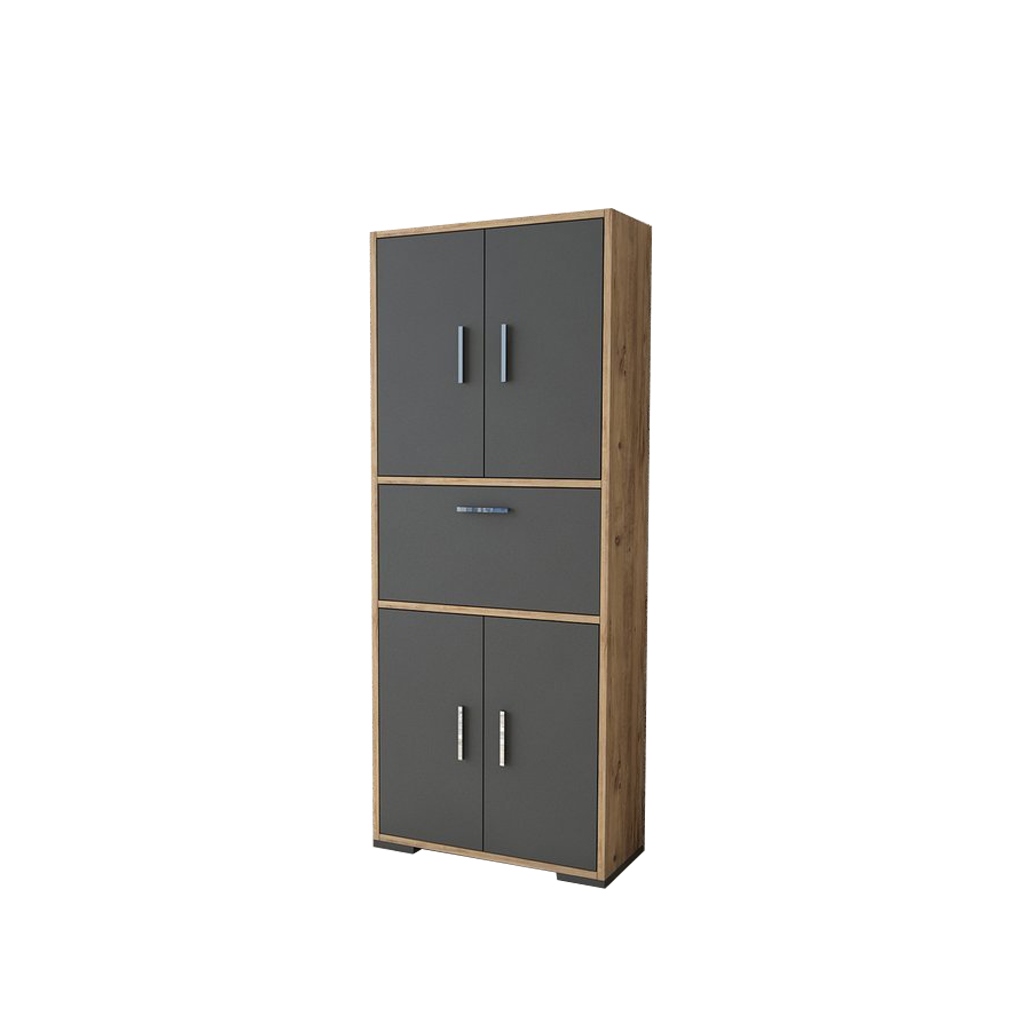 European MDF Kitchen Storage Brown and Gray - 159 × 30 × 64 cm