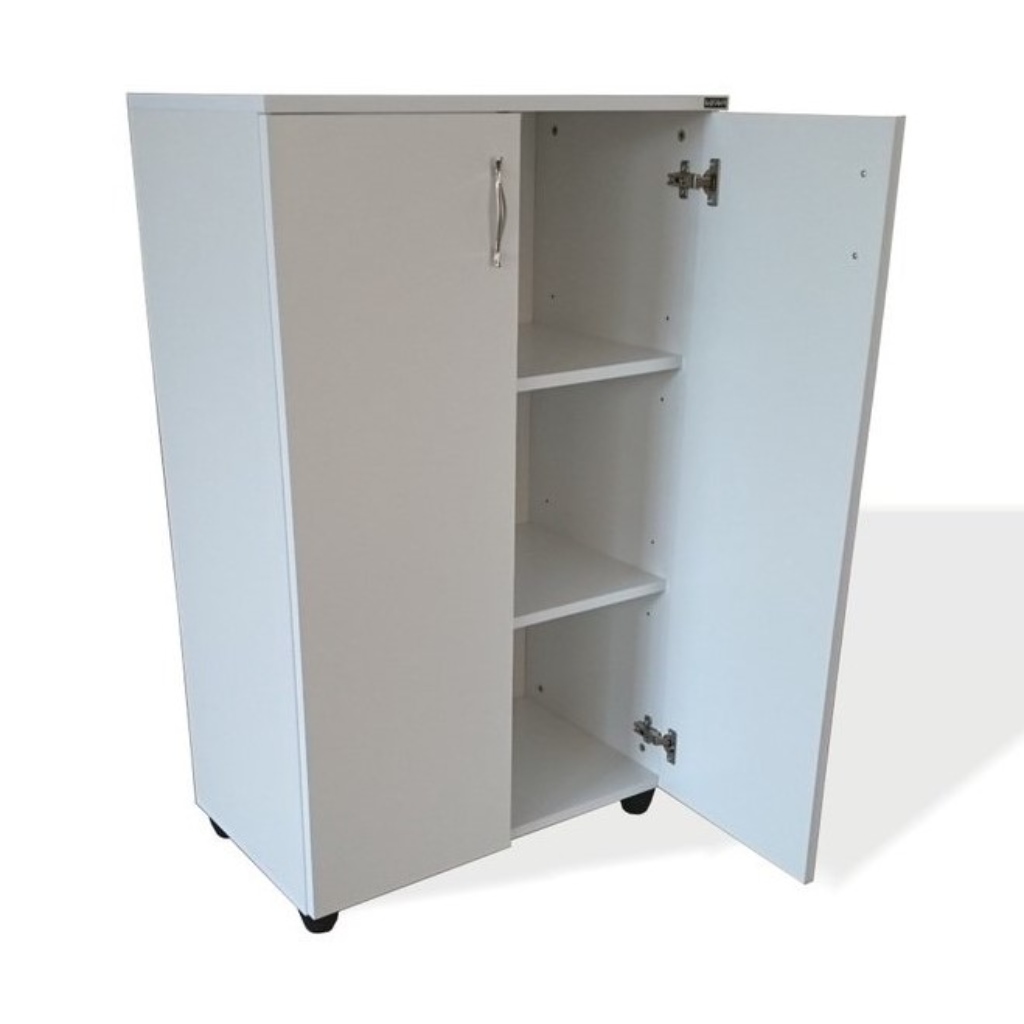 European MDF Storage Unit White - 115 × 42 × 70 cm