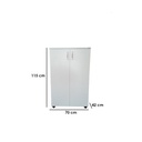 European MDF Storage Unit White - 115 × 42 × 70 cm