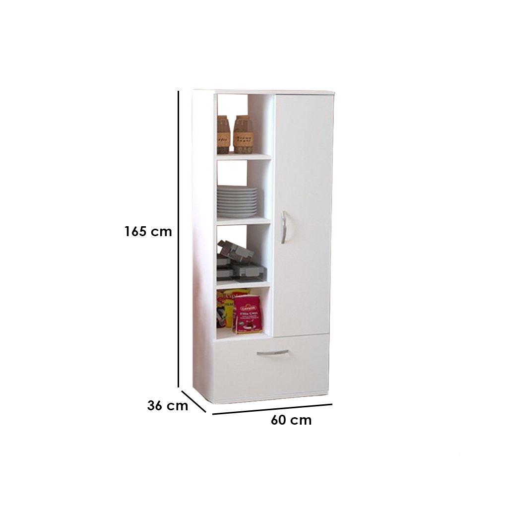 European MDF Storage Unit White - 165 × 36 × 60 cm