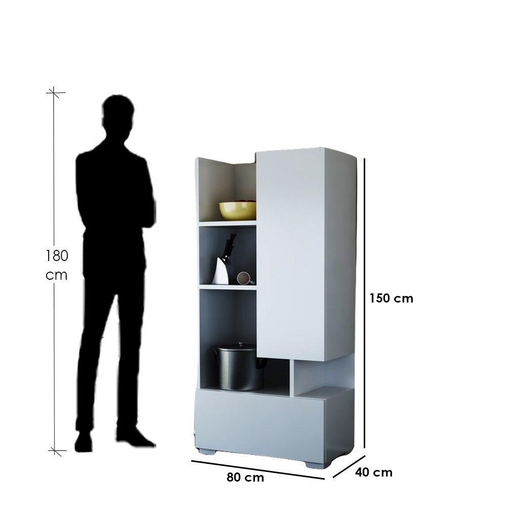 European PVC Display Unit White - 150 × 40 × 80 cm