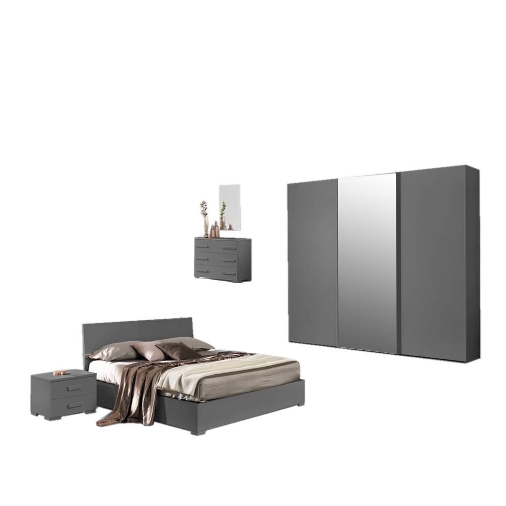 MDF Bedroom 4 pieces - Grey