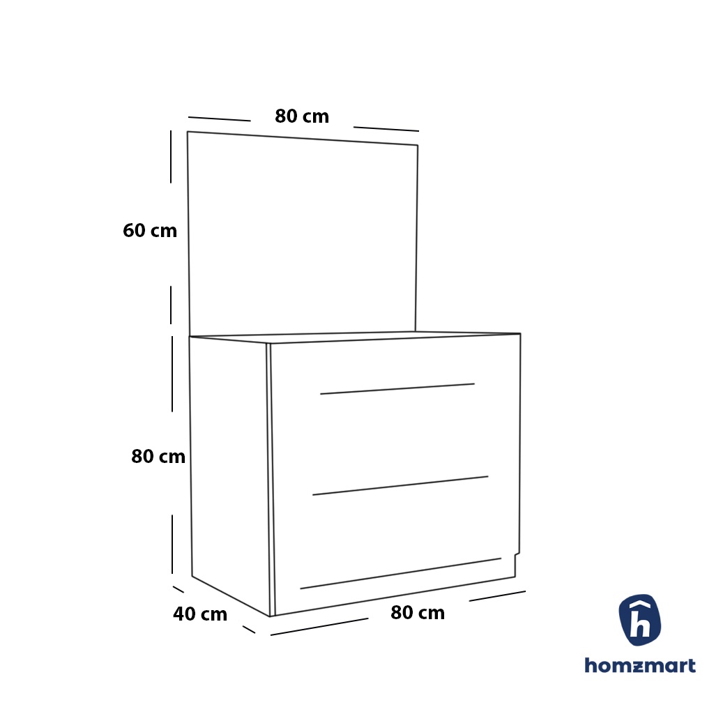 MDF Wood Bedroom Set 5 Pieces - White