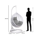 Iron and Rattan Single Hanging Chair - White