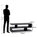 MDF Black Tv Unit - 100 × 45 × 30 cm