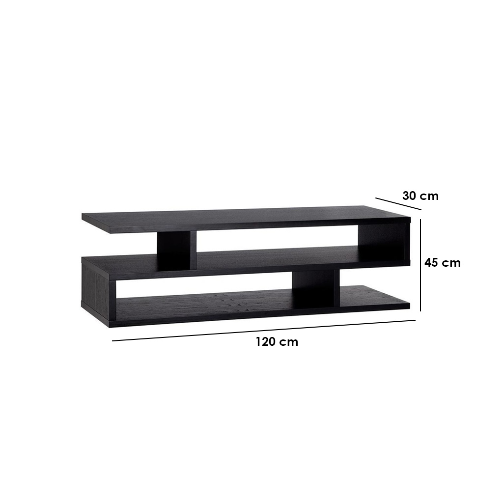 MDF Black Tv Unit - 120×30×45 cm