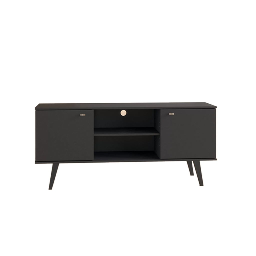 MDF Black Tv Unit - 140 × 30 × 55 cm