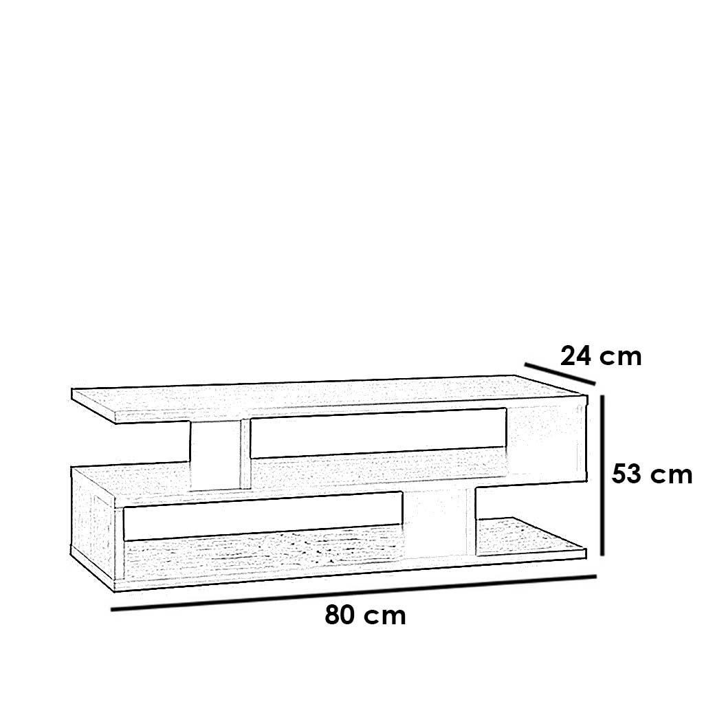 MDF Black Tv Unit - 80×53×24 cm