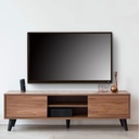 MDF Black and Brown Tv Unit - 180 × 30 × 55 cm