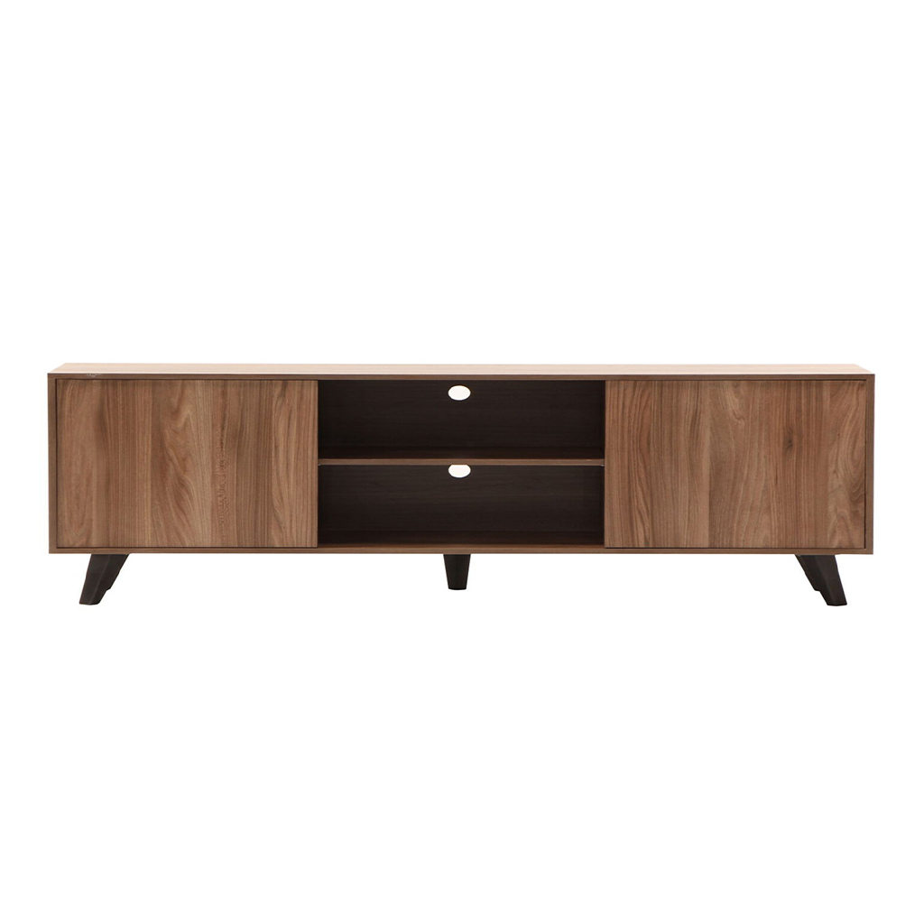 MDF Black and Brown Tv Unit - 180 × 30 × 55 cm