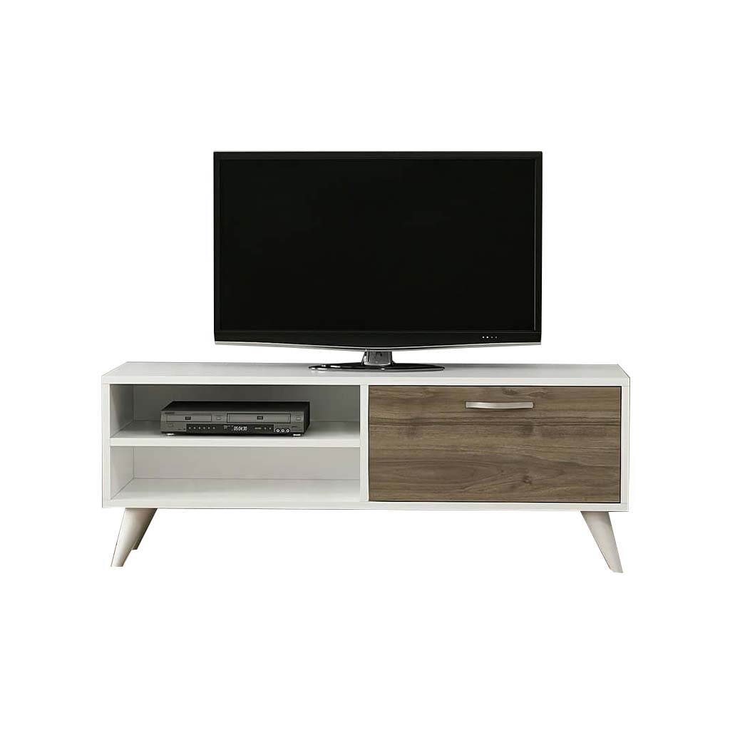 MDF Brown and White Tv Unit - 120 × 30 × 55 cm