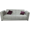 Muski Wood and Velvet Fabric Sofa Bed - Grey