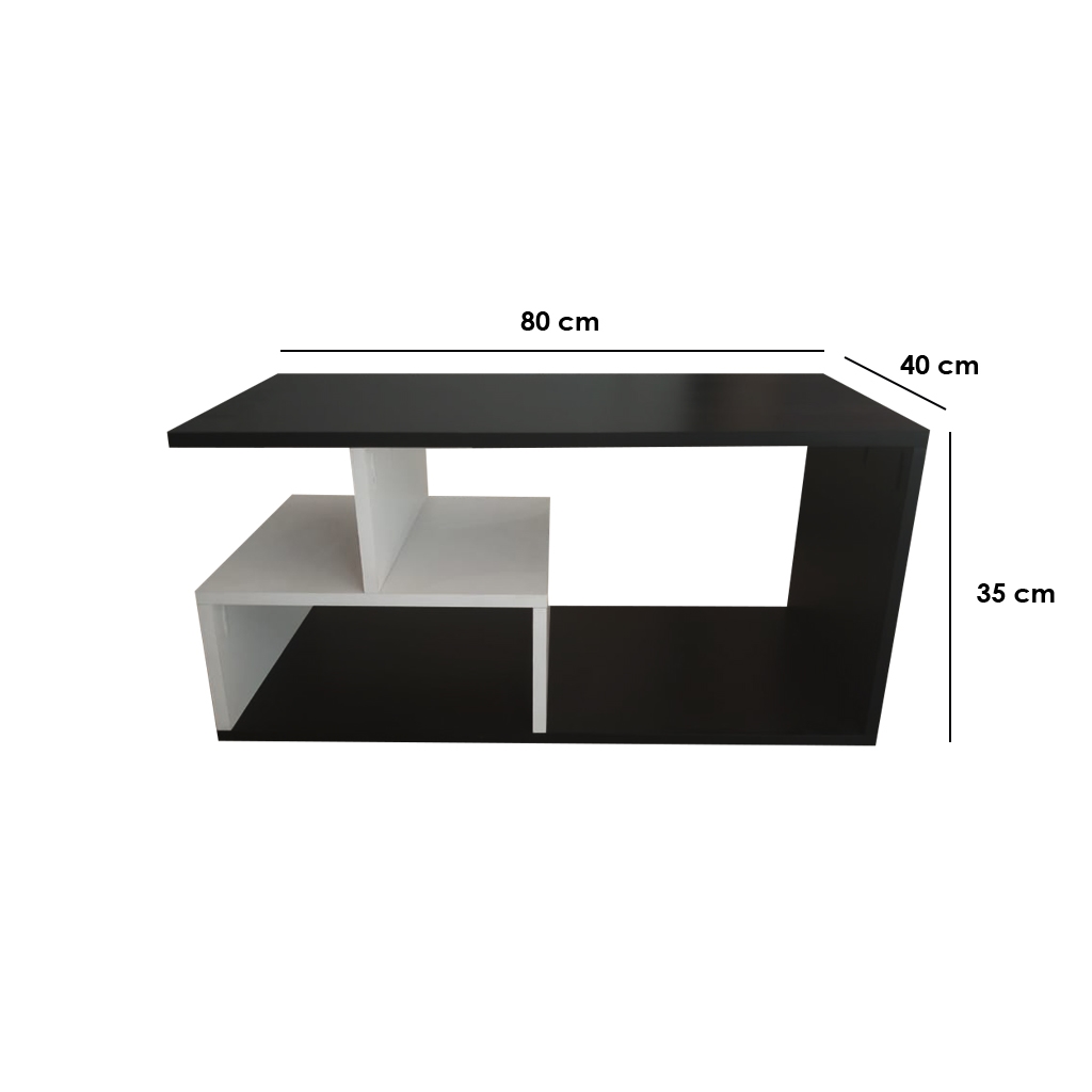 MDF Coffee Table Black - 80x40x35 cm