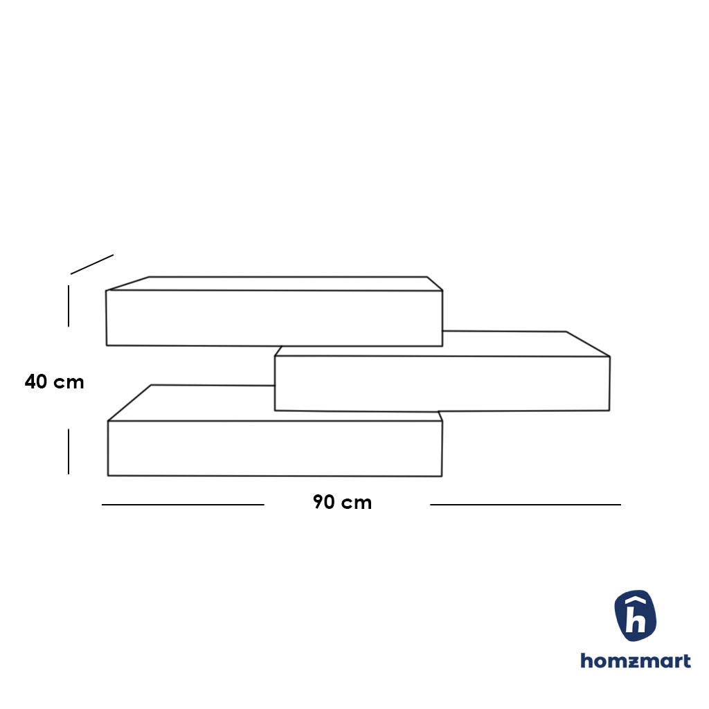 MDF Coffee Table Black - 90x60x40 cm