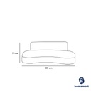 Beech Wood And Boucle Fabric 3 Seater Sofa - Off White