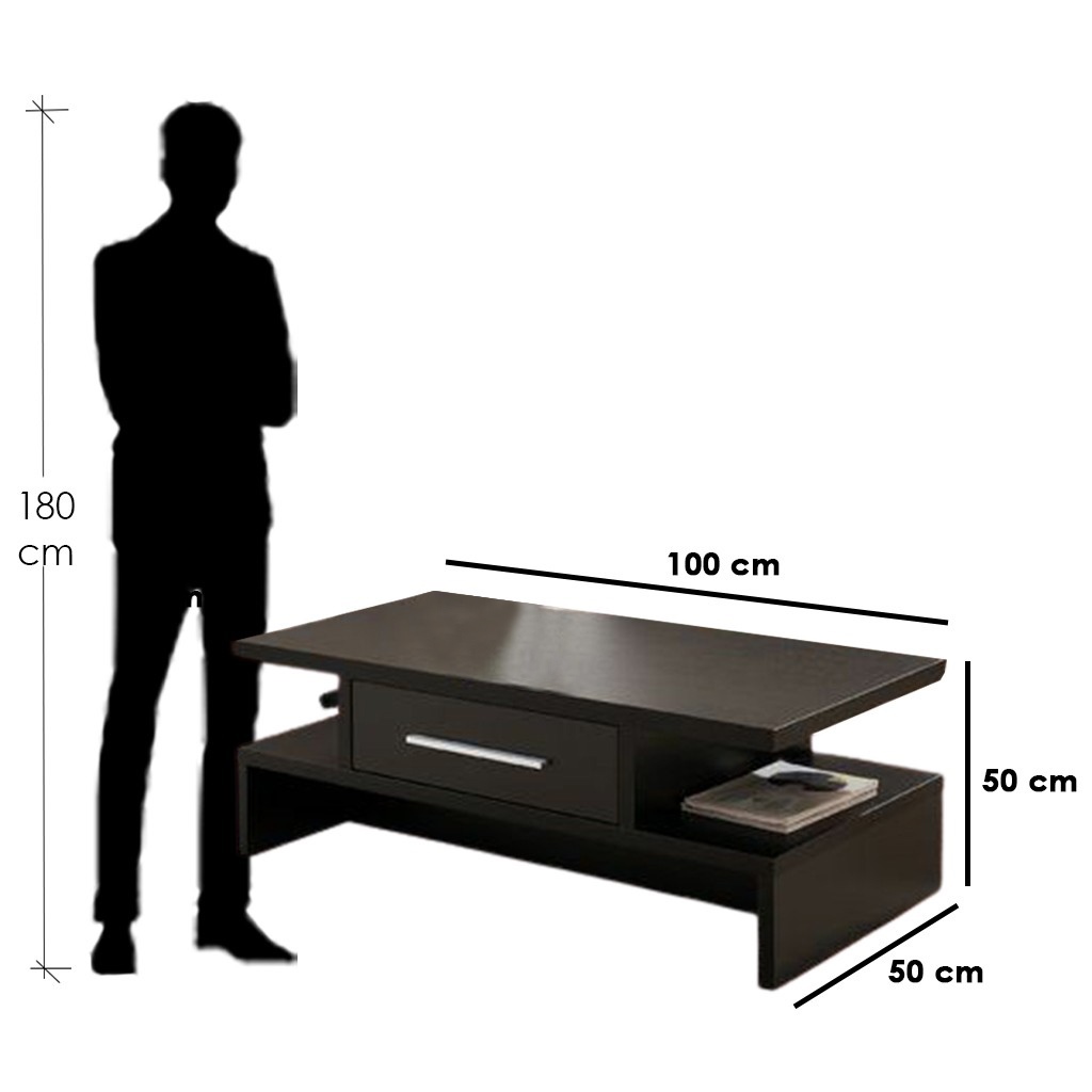 MDF Coffee Table Brown - 100x50x50 cm