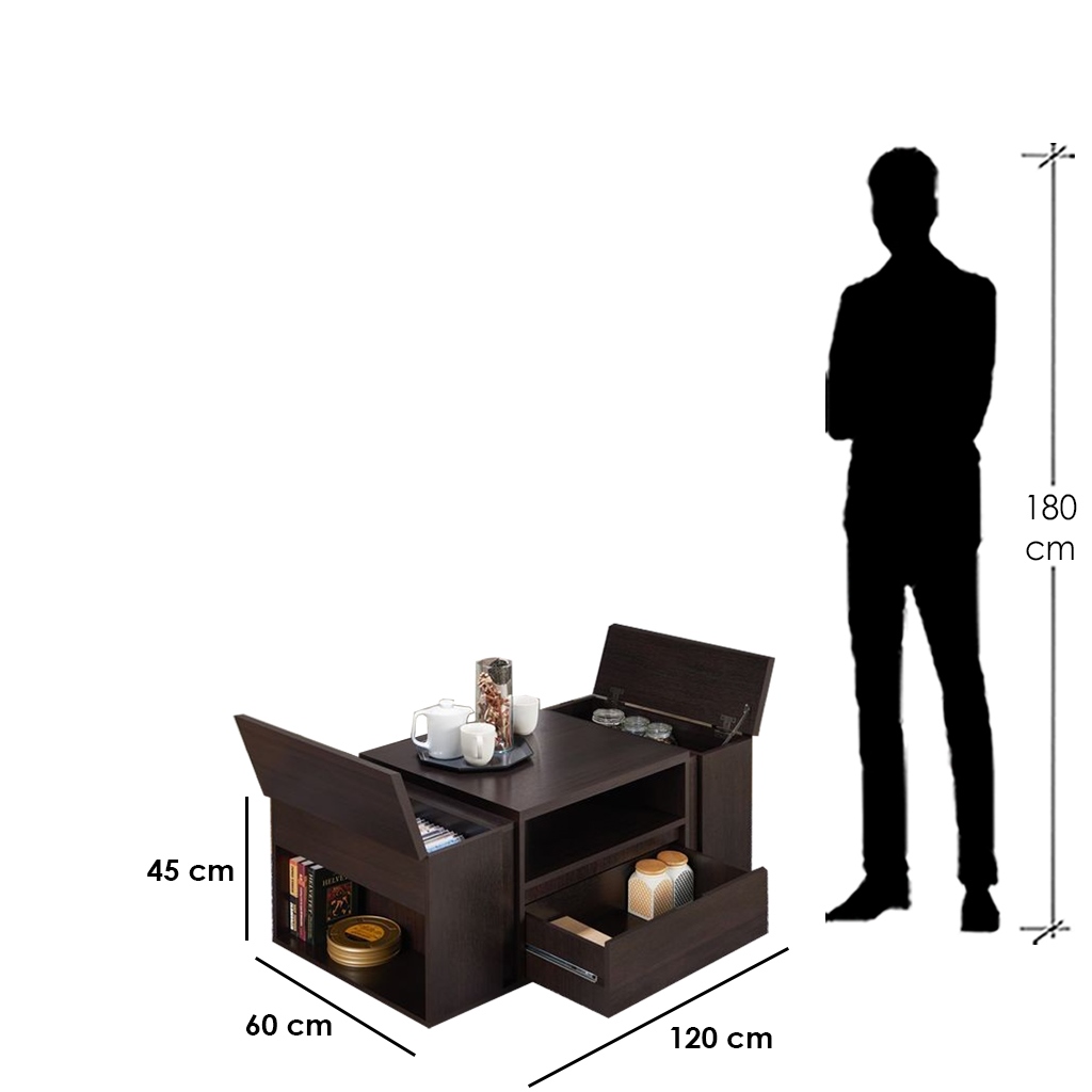 MDF Coffee Table Brown - 45x60x120 cm