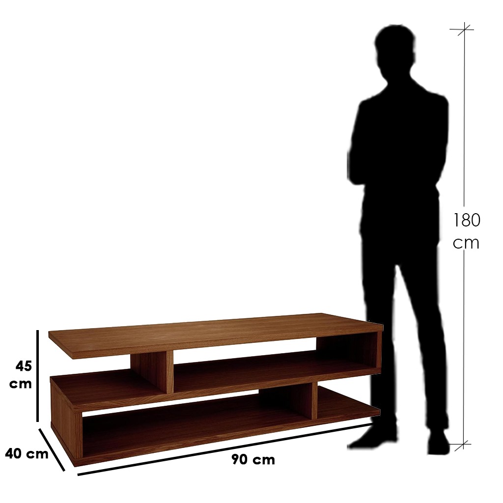 MDF Coffee Table Brown - 90x40x45 cm