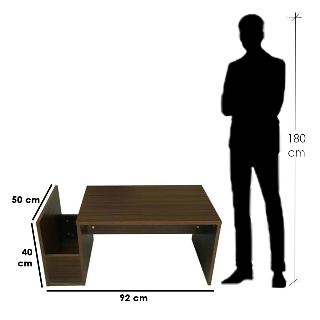 MDF Coffee Table Brown - 92x50x40 cm