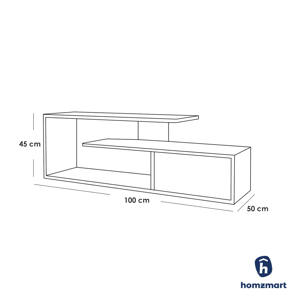MDF Coffee Table White - 45x50x100 cm