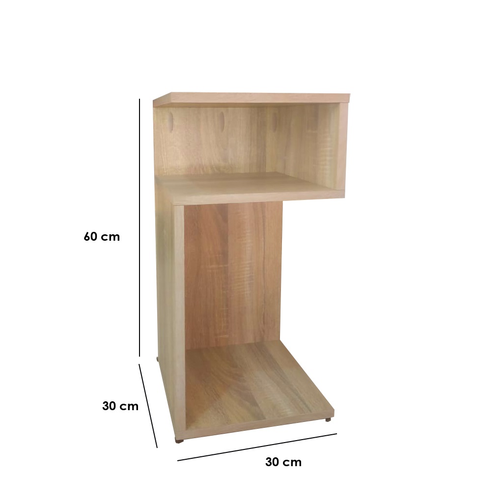 MDF Side Table Beige - 30x30x60 cm