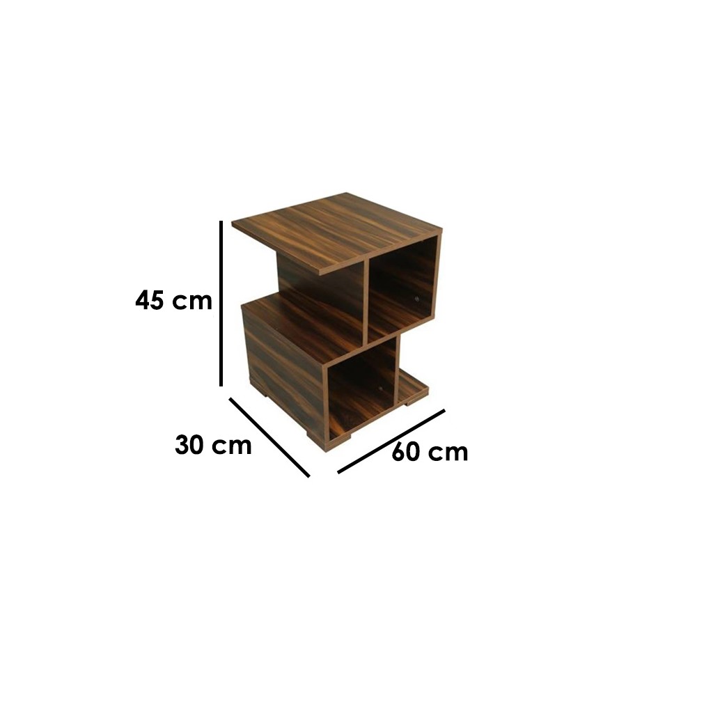 MDF Side Table Brown - 45x30x60 cm