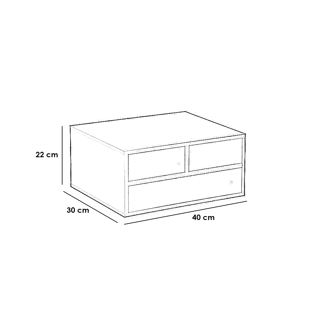 MDF Side Table White - 40x30x22 cm