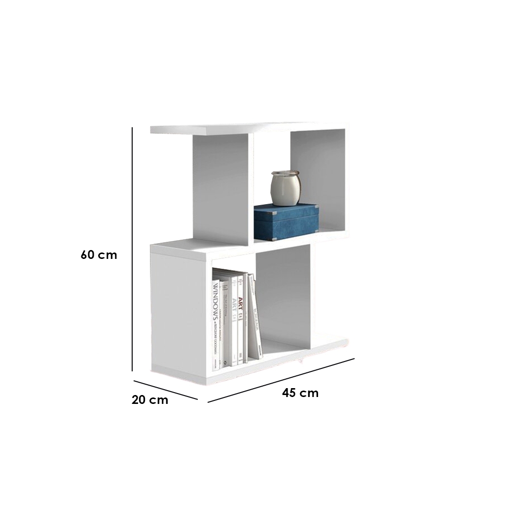 MDF Side Table White - 45x20x60 cm