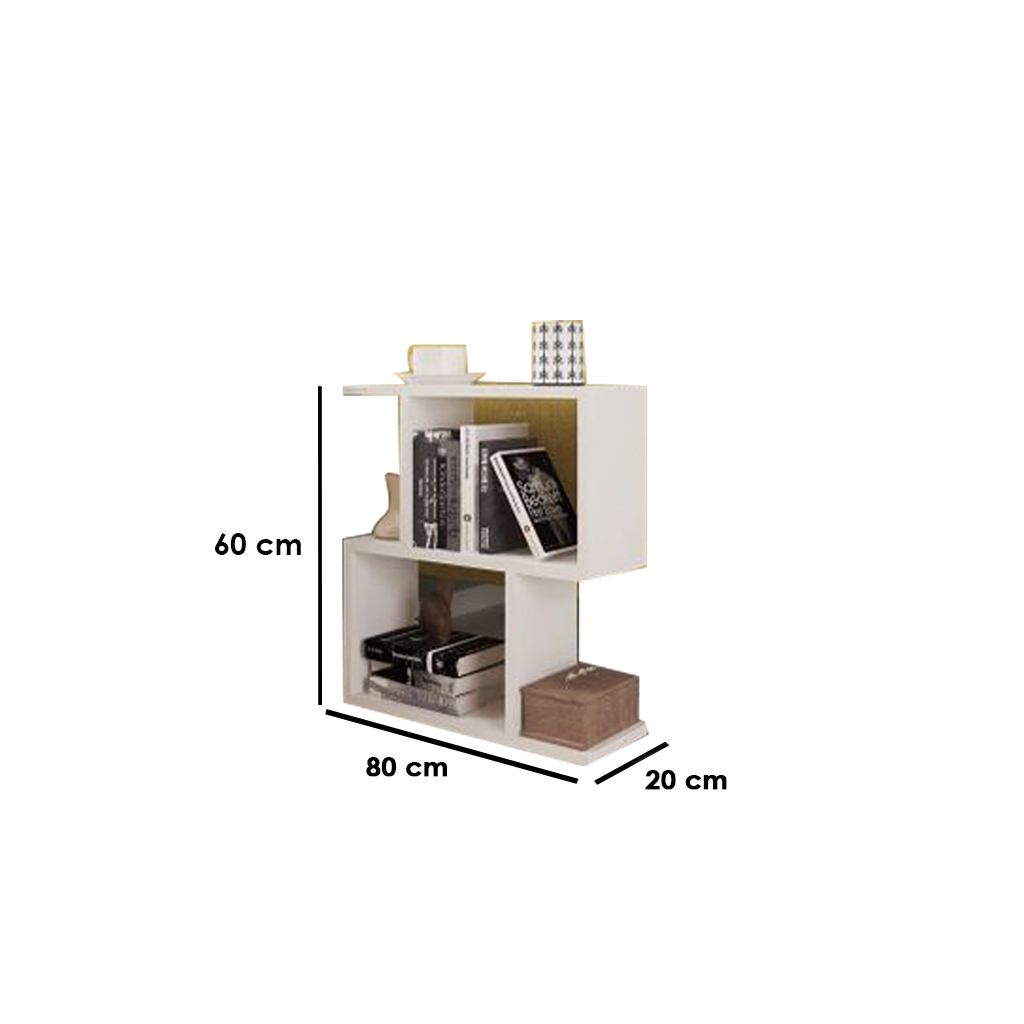 MDF Side Table White - 80x20x60 cm