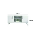 MDF White Tv Unit - 140 × 30 × 60 cm