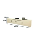 MDF White Tv Unit - 180 × 30 × 55 cm