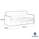 Natural wood and Linen Sofa Bed - Beige