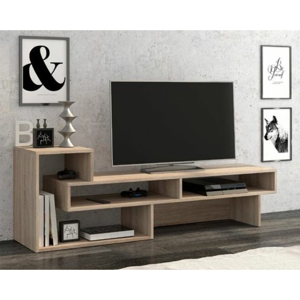 MDF Wood Beige Tv Unit - 180 × 30 × 55 cm