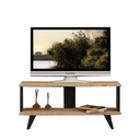 MDF Wood Black and Beige Tv Unit - 90×45×30 cm