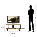 MDF Wood Black and Beige Tv Unit - 90×45×30 cm