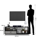 MDF Wood Black and Grey Tv Unit - 120 × 40 × 55 cm