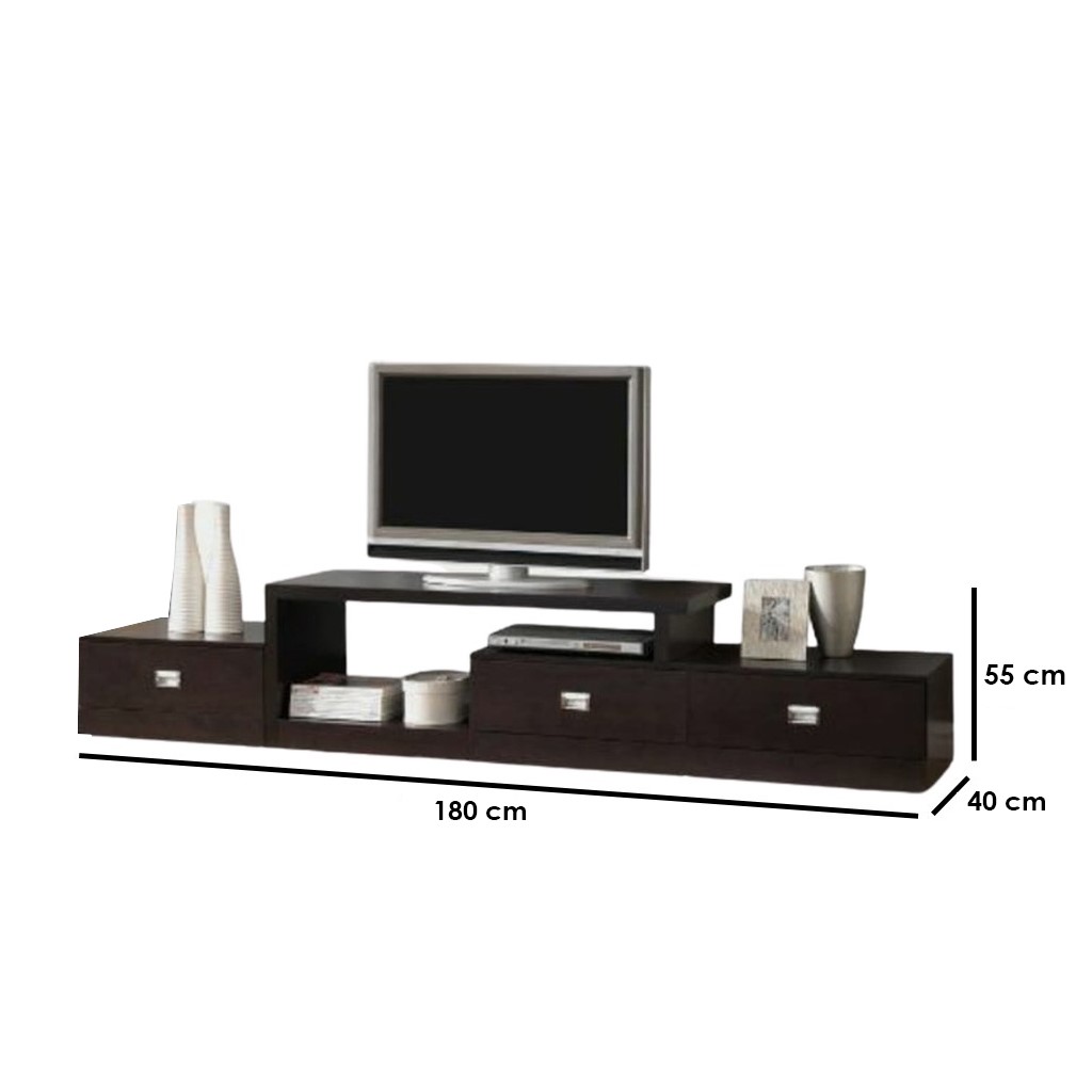 MDF Wood Brown Tv Unit - 180 × 40 × 55 cm