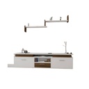 MDF Wood Brown and White Tv Unit - 180 × 30 × 45 cm