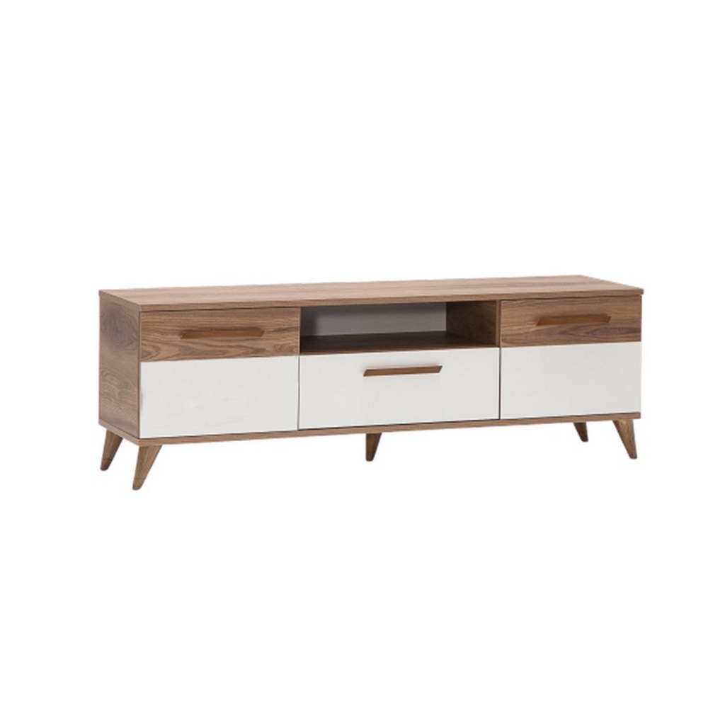 MDF Wood Brown and White Tv Unit - 40 × 48 × 150 cm