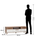 MDF Wood Brown and White Tv Unit - 40 × 48 × 150 cm