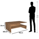 MDF Wood Coffee Table Brown - 90x35x60 cm