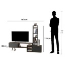 MDF Wood Gray and Beige Tv Unit - 167×133×30 cm