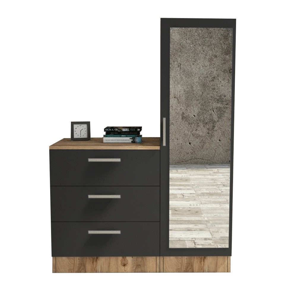 MDF Wood Makeup Vanity Brown and Gray - 140×100×47 cm