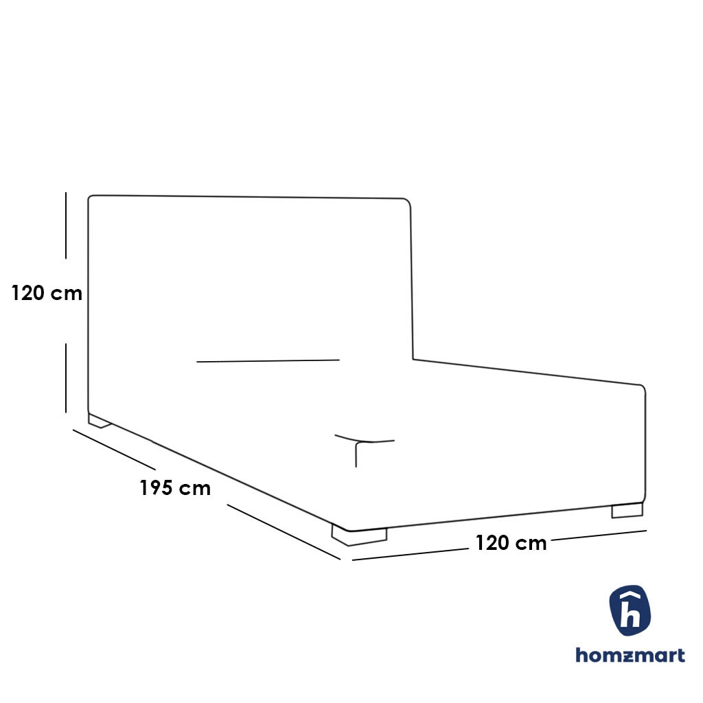 MDF Wood Single Bed 120x120x195cm