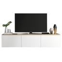 MDF Wood Tv Unit White and Beige - 160×35×32 cm